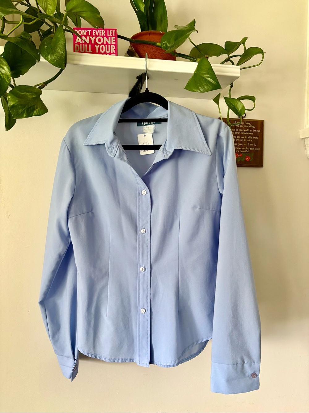 Garage Light Blue Women’s Button-Up Blouse